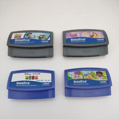 VTech InnoTab Game Cartridges 4 Games ~ Doc ~ Toy Story ~ Disney ~ Pixar Play - Image 1 of 3