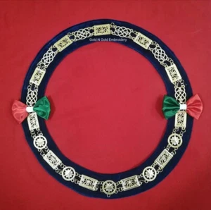 Freimaurer Regalia Grand Lodge runder Metallkette Kragen Gold Freimaurerkette Kragen - Bild 1 von 1