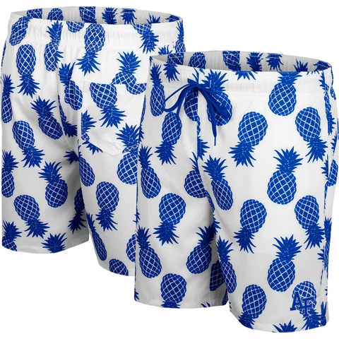 Men's Colosseum White Air Force Falcons Pineapples Swim Shorts Cover