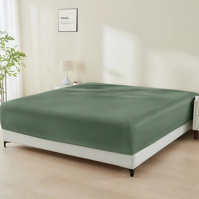 Sábana Ajustable Solo - Sábana Ajustable Rayón Bambú Bolsillo 16 Pulgadas, Súper Suave y... Foto 1 de 4