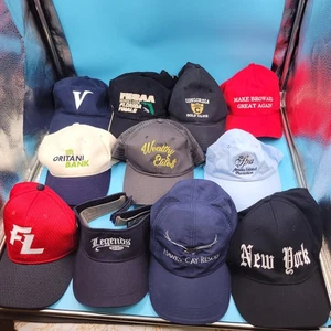 Lote de 11 gorras de béisbol ajustables recuerdo golf viaje promoción sombreros bordados - Imagen 1 de 5