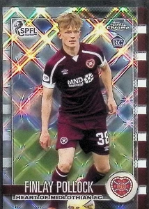 Topps Chrome SPFL 22/23 Refractor Heart of Midlothian Fc RC Finlay Pollock #97 - Picture 1 of 3