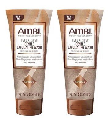 Lote de 2 AMBI Lavado Exfoliante Suave Uniforme y Transparente Ácido Salicílico Avena Látigo de Mar Foto 1 de 2