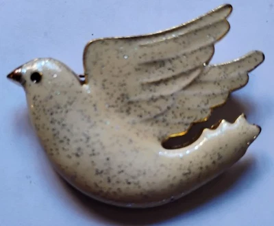 Pretty Sparkling Peace Dove 2" Brooch Pin - Image 1 of 2