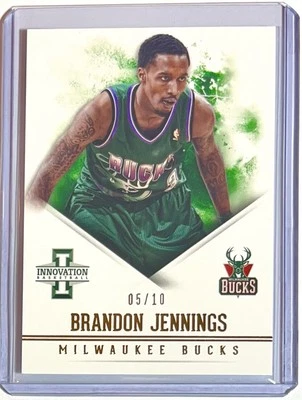 Brandon Jennings GOLD PRIZM /10 2012-13 Panini Innovation #45 | RARE BUCKS CARD - Image 1 of 4