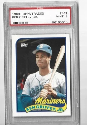 1989 Topps Traded Ken Griffey Jr #41T PSA 9 Mint Rookie Card RC Cert #06195818 - Image 1 of 4
