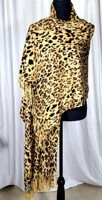 Animal Print shawl wrap 24 x80 inch leopard - Image 1 of 4