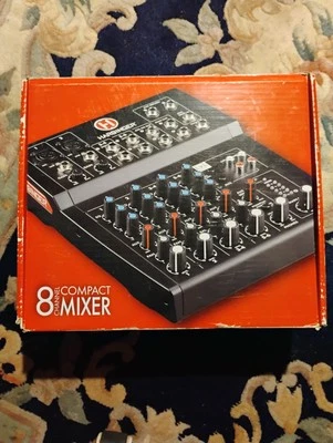 Brand New Harbinger L802 8-Channel Mixer with 2 XLR Mic Preamps Black Ships Free - Image 1 of 4