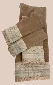 Avanti By Springsmaid Towel Set With Lace Trim - Picture 1 of 6