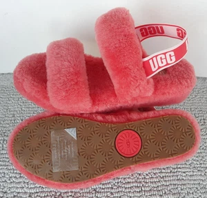 Neu ohne Etikett ~ UGG Oh Yeah ~ rosa Lammfell Slingback Plateau Hausschuhe ~ Damengröße 8 US - Bild 1 von 17