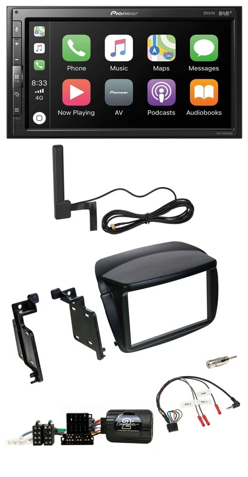 Pioneer USB 2DIN Bluetooth DAB Lenkrad Autoradio für Fiat Doblo ab 2010 Opel Com - Bild 1 von 4