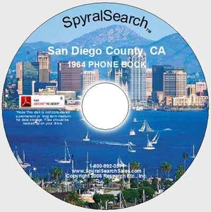 CA - San Diego County 1964 Phone Book CD - Searchable - Picture 1 of 1