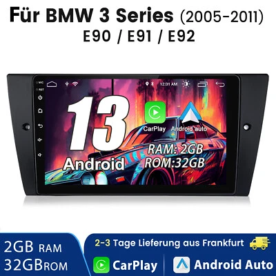 9" Android 13 Autoradio Carplay Für BMW E90 E91 GPS NAVI WIFI BT DAB+ SWC 2+32GB - Bild 1 von 4