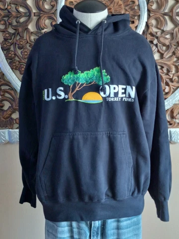 US OPEN 2008 TORREY PINES Hoodie  hooded Sweatshirt Mens Sz M Tiger Woods Cover