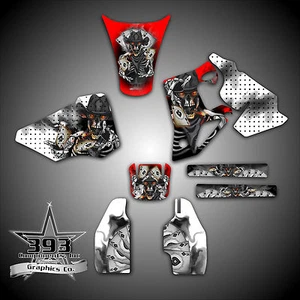 HONDA 1996 - 2002 CR80 CR 80 GRÁFICOS ENVOLTURA KIT CALCOMANÍAS OUTLAW CRÁNEO - Imagen 1 de 3