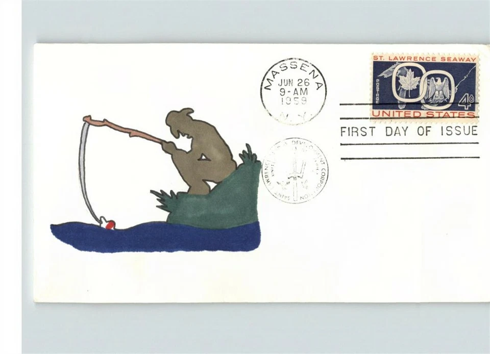 Hand Painted ST. LAWRENCE SEAWAY, First Day of Issue, Massena, NY # 1 of 1 - Image 1 of 1