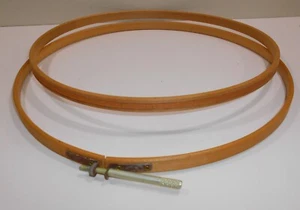 Vintage 10" Wooden Round Embroidery Hoop Felt Lined Large Screw Adjusts Tension - Picture 1 of 1