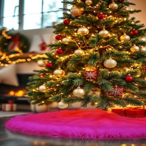 Falda de árbol de Navidad de piel sintética FabricLA - Peluche mullido para decoraciones navideñas - Imagen 1 de 227