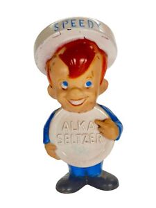 Speedy Alka-Seltzer 1950s Bank Advertising Mascot Toy Doll Painted Vinyl ♤15