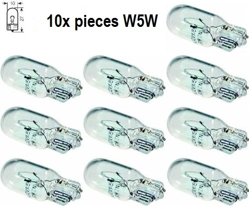 Pack 10x Ampoules navette standard T10 W5W 12v 5w MITSUBISHI L 200 - Photo 1/1