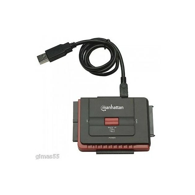 Adattatore USB2.0 Hi-Speed a SATA IDE con alimentatore,  Manhattan - Immagine 1 di 2