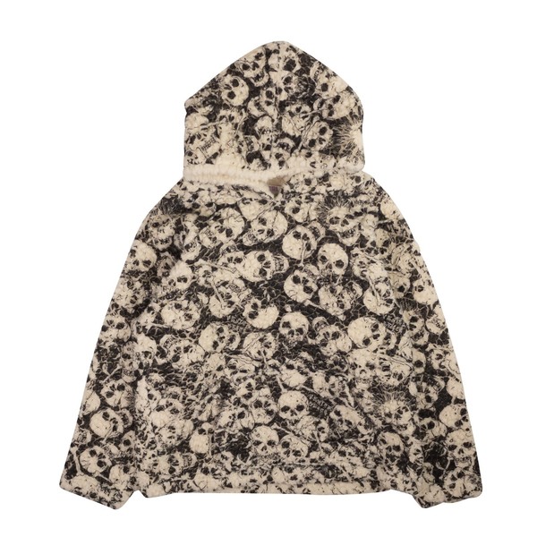 NWT COMME DES GARCONS x ERL Printed Black & White Fleece Hoodie Size S $650