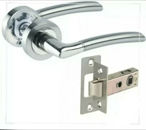 Internal Door Handles with Duo Chrome Lever Handles on Rose - Picture 1 of 2