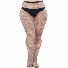 Plus Size Pantyhose Fishnet Stockings Women Sexy Lingerie Thigh High Mesh Black