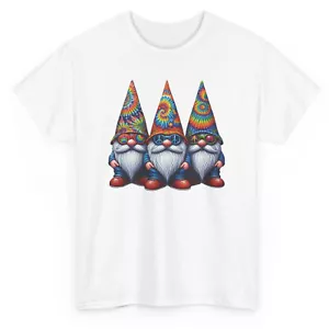 Retro Hippie Gnomes Funny T-shirt - Vintage Art Gnomes Graphic Tee - Picture 1 of 53