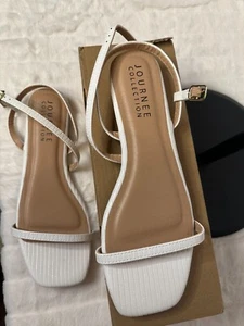 Journee Collection womens Tivona Open-toed heeled sandal, white color - Picture 1 of 2