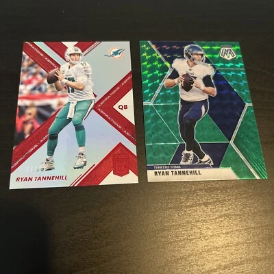 RYAN TANNEHILL 2017 Elite RED SP /83 #58 & 2020 Mosaic GREEN #194 Titans (c5) - Image 1 of 2