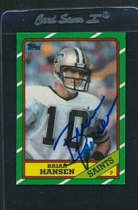1986 Topps #348 Brian Hansen Saints Signed Auto *35279