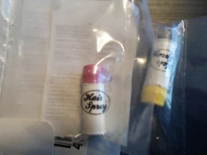 Monkey Business Dollhouse Miniature Hand Painted Lot of 2 Hairspray Cans NEW - Picture 1 of 5