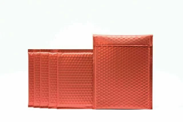 ProLine Packaging Self Adhesive Bubble Padded Envelopes - Pack of 100, Red