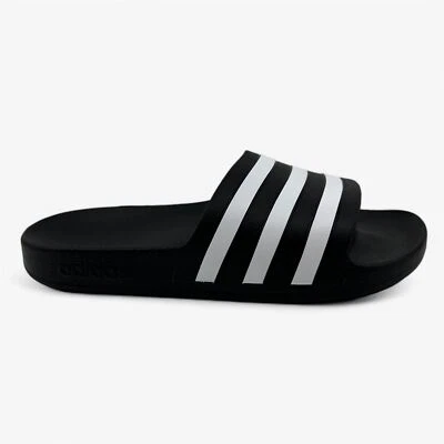 Adidas Adilette Aqua negro blanco para mujer atlético sin cordones Foto 1 de 4