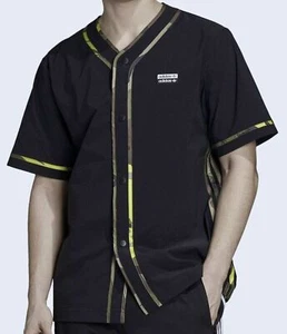 ADIDAS RYV Camo Snap Button Down Black Baseball Style Shirt NEW Mens Sz XS - Picture 1 of 8