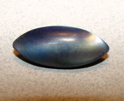 ÚNICO CHALECO ANTIGUO VINTAGE OVALADO AZUL MADREPERLA BOTÓN CAÑA LATÓN Foto 1 de 4