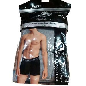 English Laundry - Men's Performance Boxer Briefs 3-pack - M - Gray Solid - Picture 1 of 6