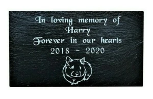 Personalised Engraved Slate Pet Memorial Grave Marker Headstone Plaque Hamster - Picture 1 of 1