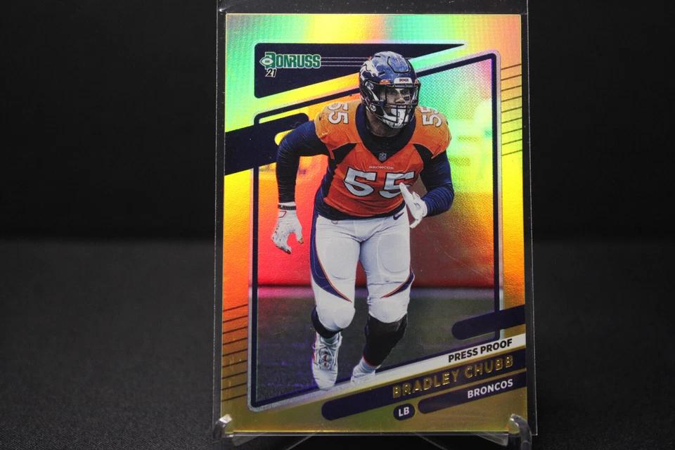 2021 Donruss BRADLEY CHUBB GOLD HOLO PREMIUM #182 Denver Broncos - Image 1 of 1
