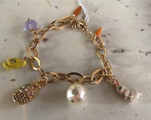 Bettelarmband Mädchen goldfarben Metallkette Glieder Ostern Neu - Bild 1 von 7