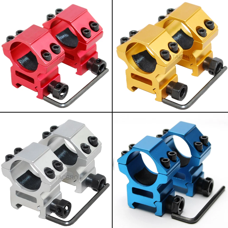 TACBRO 1 Pair 1 in Scope Rings for Weaver/Picatinny Mount - Medium Profile (Color Var)