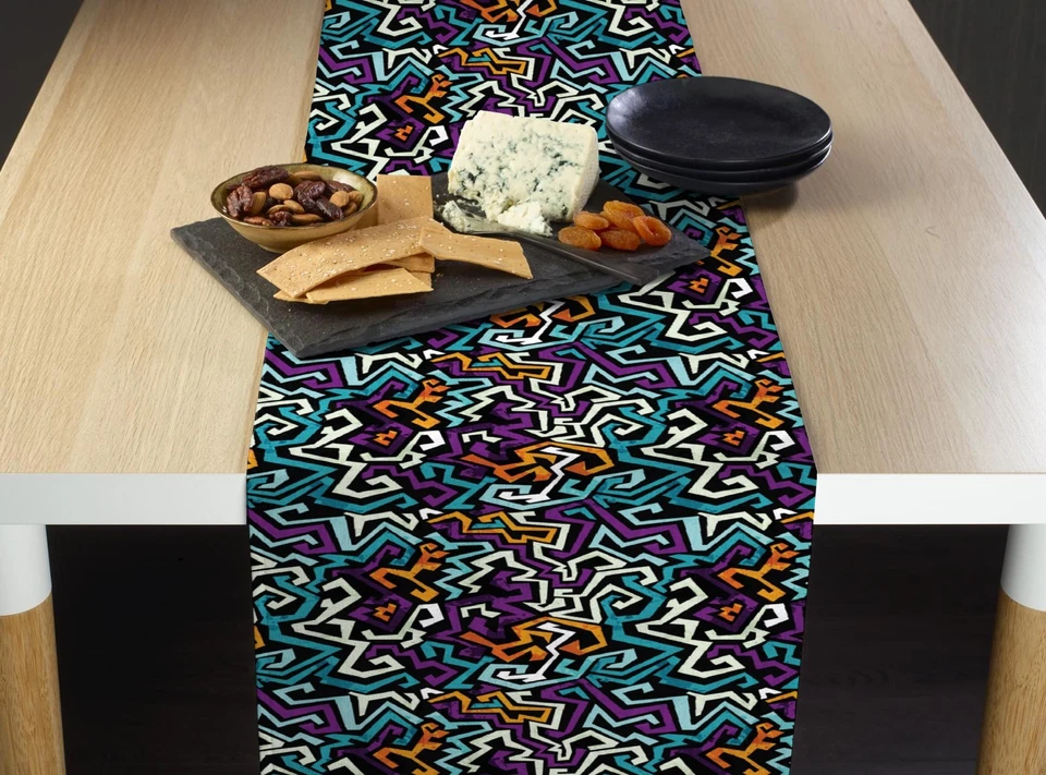 Graffiti Purple Signature Table Runners - 12"x72" or 14"x108" - Image 1 of 1