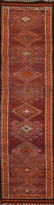 Vintage Tribal Geometric Anatolian Oriental Runner Rug 3x13 Turkish Handmade Rug - Picture 1 of 15