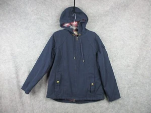 Duluth Jacket Men's Medium Blue Hooded Plaid Lined Chore Canvas Pockets Adult - Picture 1 of 17