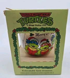 Vintage 90s Teenage Mutant Ninja Turtles Carolers Singers Satin Plastic Ornament - Picture 1 of 8