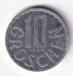 AUSTRIA 1989 10 groschen - KM#2878 -Second Republic - Coat of arms R31A circ. - Picture 1 of 2