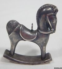 1973 RM Trush 3D Sterling Rocking Horse Christmas Pendant Ornament