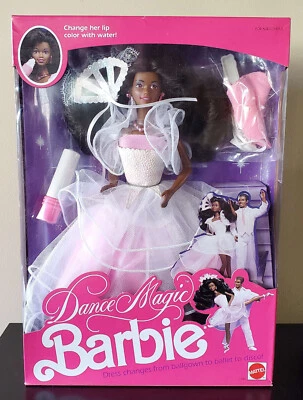 Muñeca Barbie mágica de baile Mattel vintage 1989 en caja original afroamericana 7080 Foto 1 de 4
