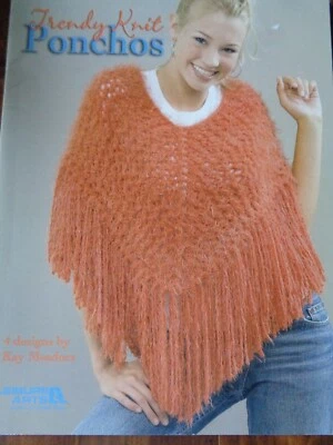 LEISURE ARTS TRENDY KNIT PONCHOS PATTERNS 4 DESIGNS - Image 1 of 4